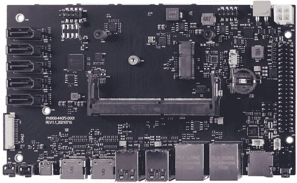 Compact Carrier Board with 6 CSI Camera, 2 HDMI, 5 SATA, M.2 Key E F520
