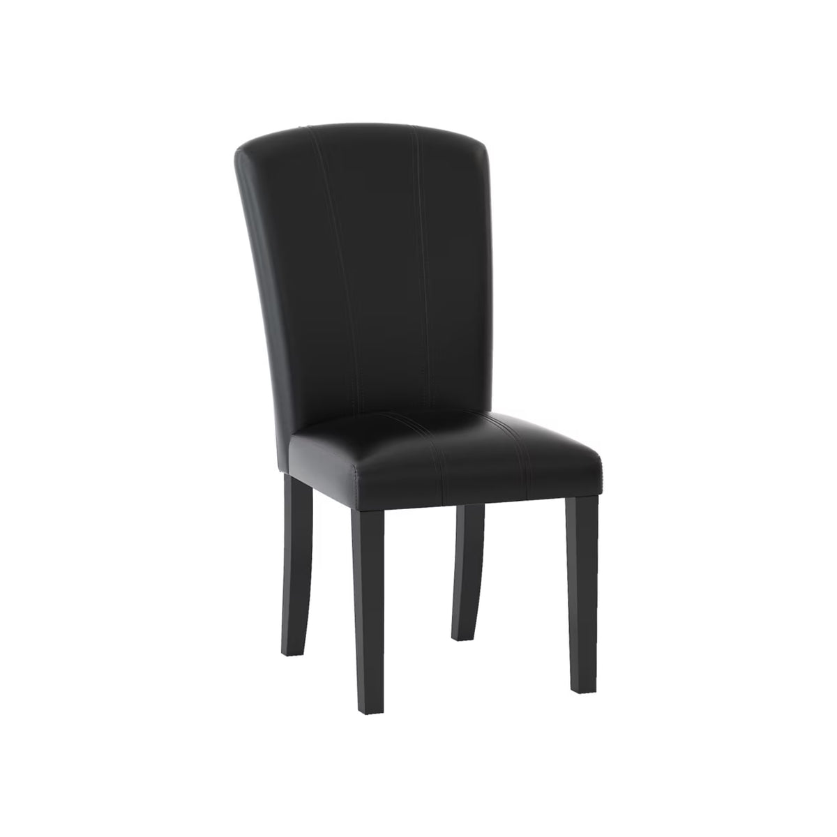 Black Vegan Faux Leather Wood Side Chair, Set of 2 C341462