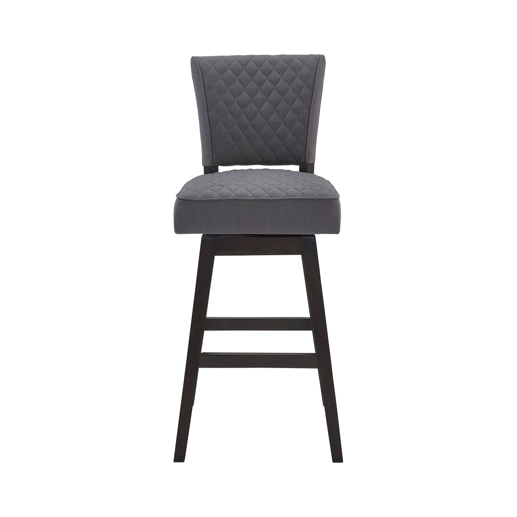 Espresso Finish Wood Swivel Tufted Barstool M482