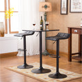 Black Metal Bar Table with 2 Swivel Bonded Leather Stools W98986