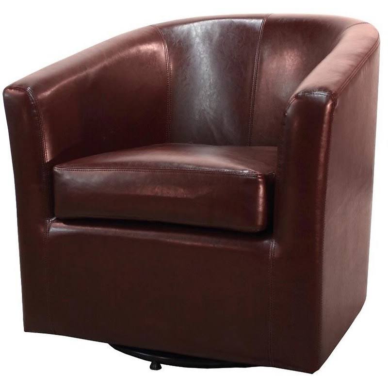 Saddle Brown Barrel Chair C7928