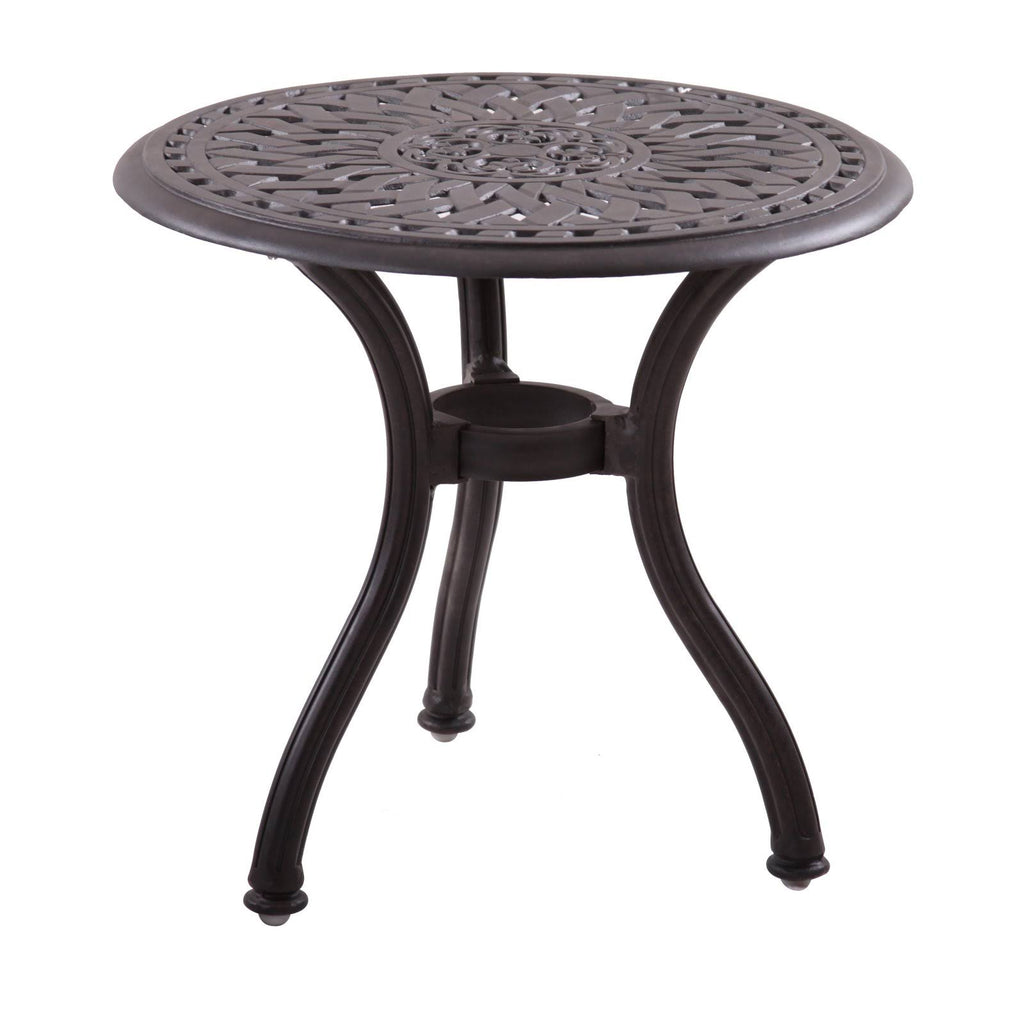 Antique Bronze Cast Aluminum Round Patio End Table H792