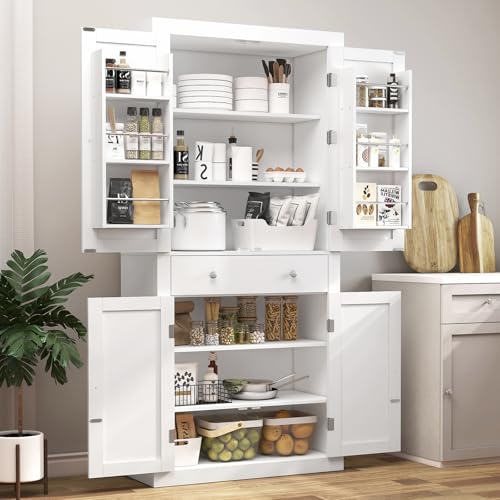 72” Black Kitchen Pantry Cabinet with 4 Doors and 1 Drawer A349963