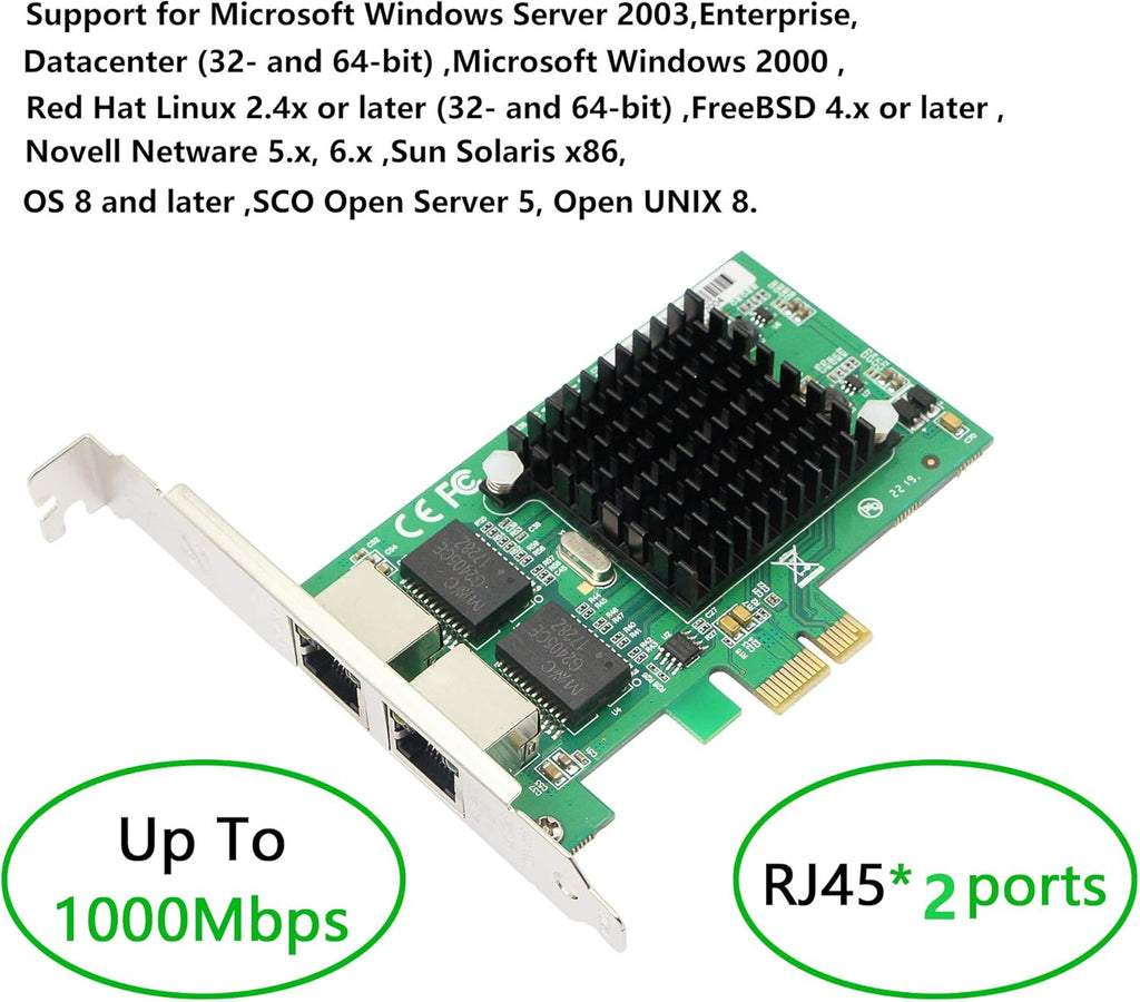 Dual Port Gigabit Ethernet PCI Express Network Card Pack of 2 D210330
