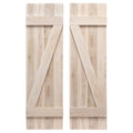 Whitewash Board and Batten Wood Exterior Shutters Q39666
