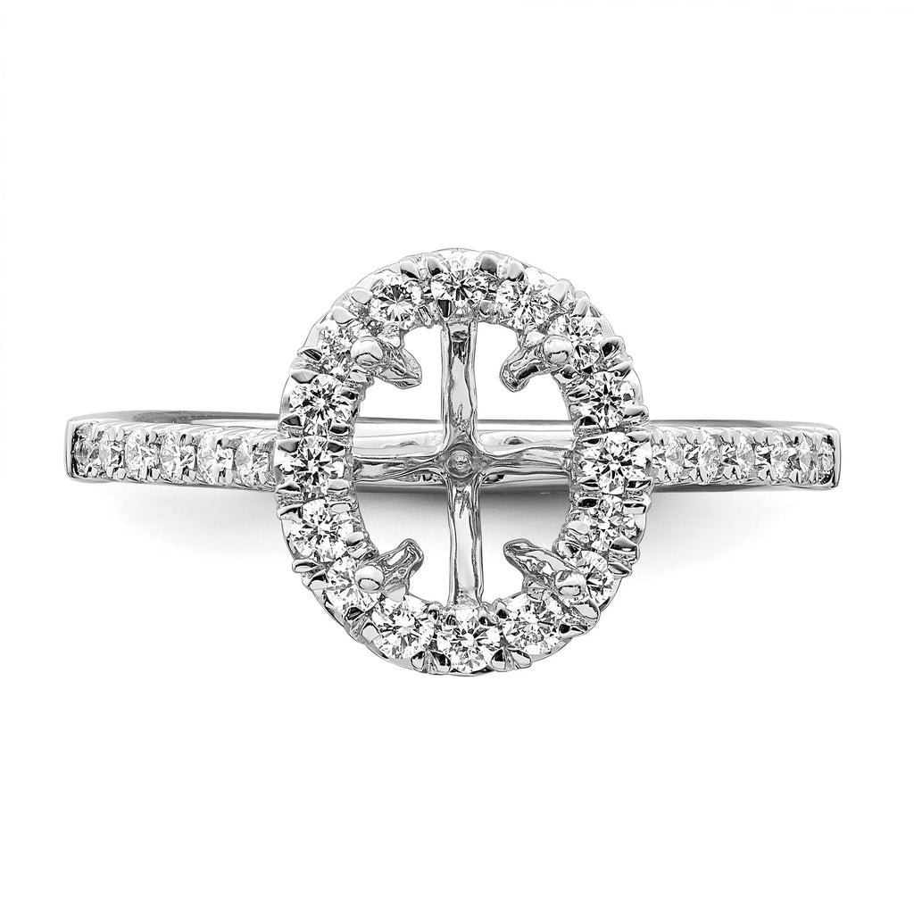 14K White Gold Oval Halo Engagement Ring S104807