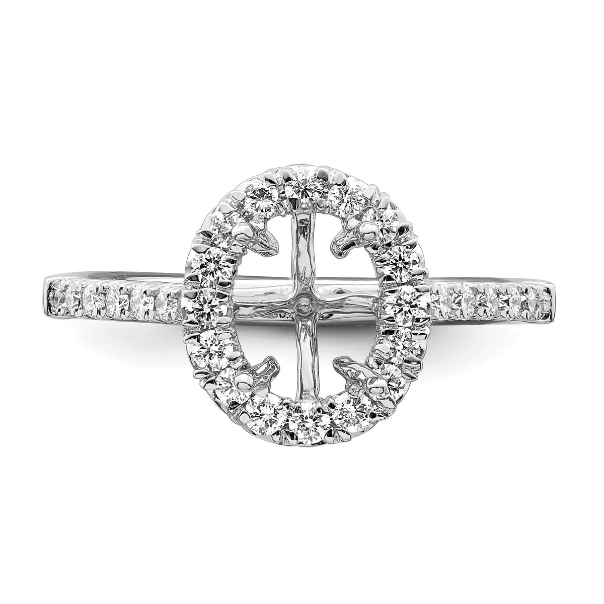 14K White Gold Oval Halo Engagement Ring S104807