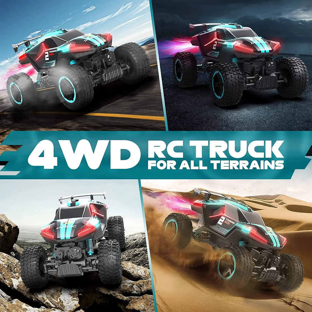 RC Car Truck with Spray and Light, 4WD Rock Crawler I98822