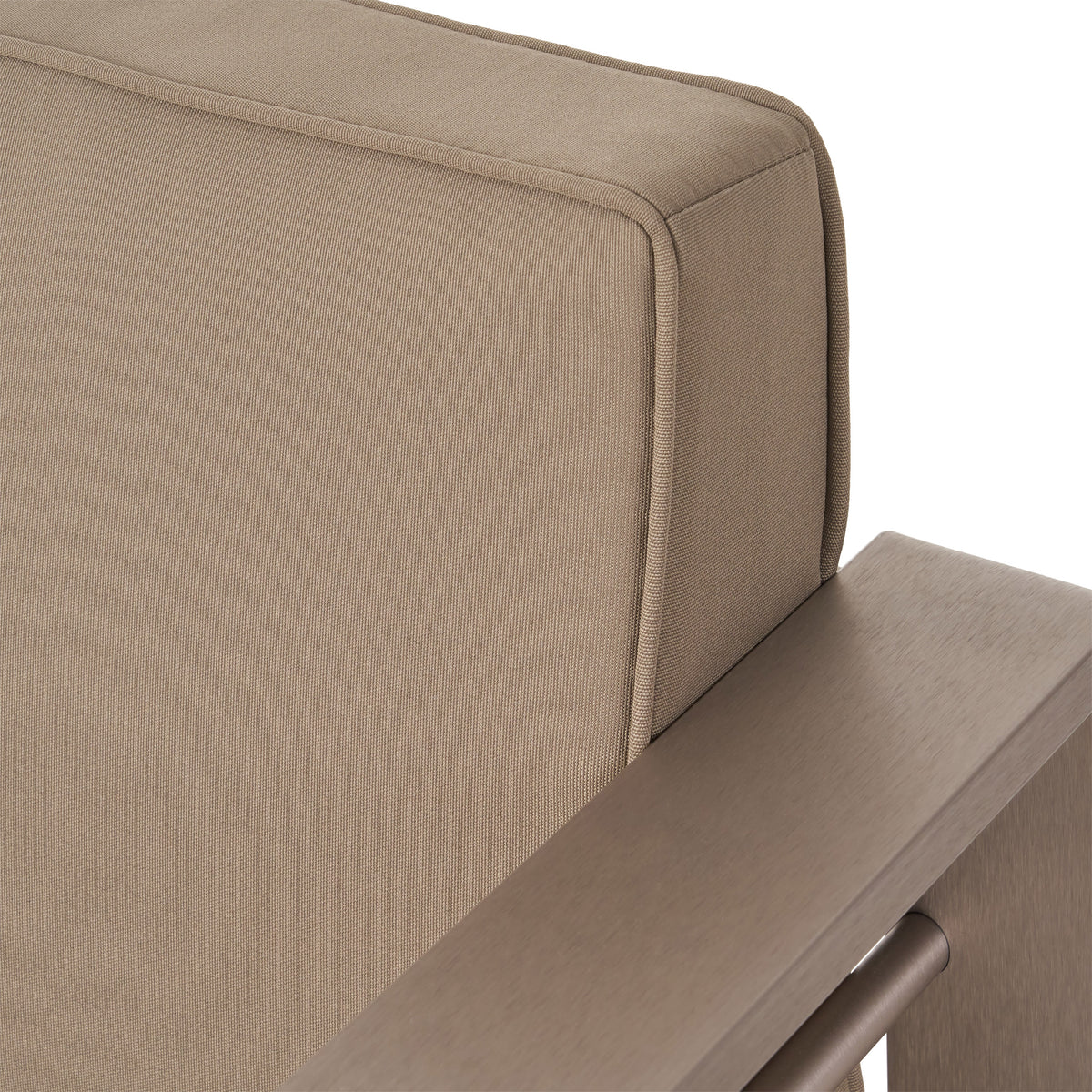 6 Seater Aluminum Sofa and Ottoman Set with Side Tables, Silver and Khaki B188