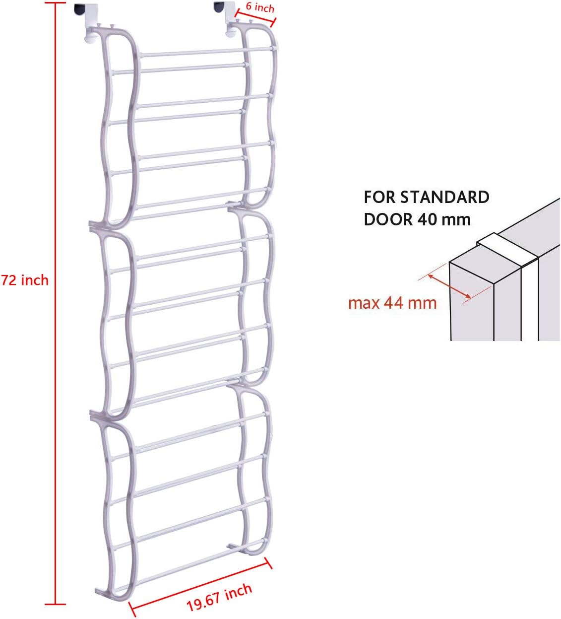 36 Pair Hanging Shoe Organizer with Hooks I1149