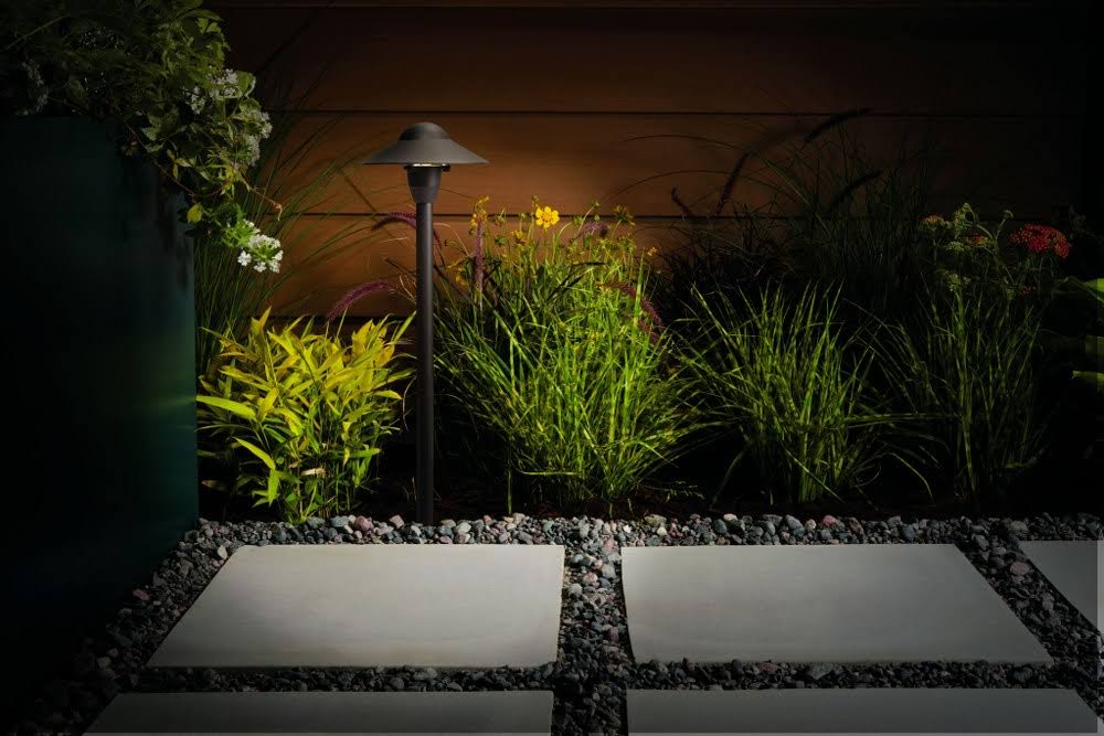 Textured Black Dome Path Light F175023