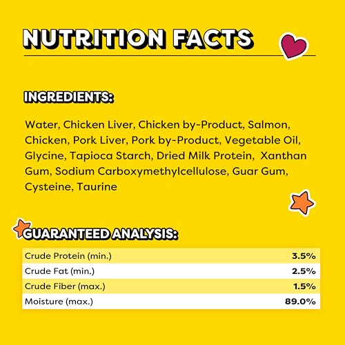 Squeezable Wet Cat Treats with Salmon, 0.42 oz, 44 Count B1526