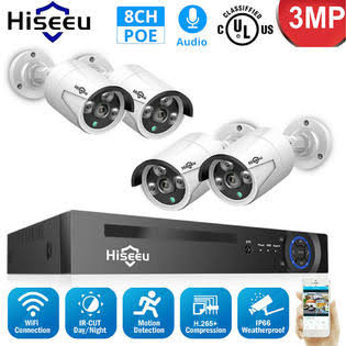 8CH 3MP PoE Security IP Camera System NVR Kit B789433