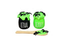 Set of 2 Mini Poison Jars and Wooden Spoon O9206