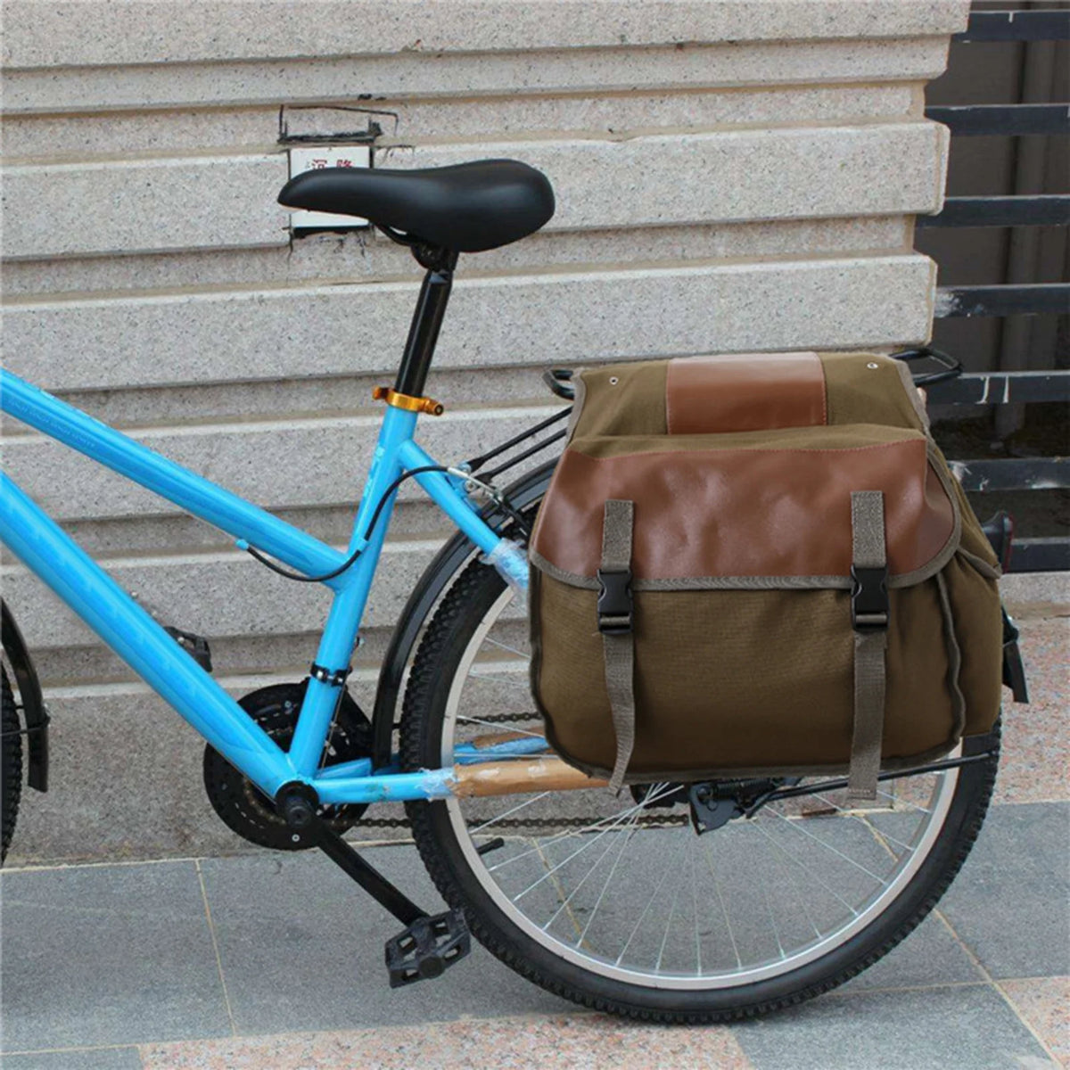 Large Capacity Canvas Waterproof Motorcycle Saddle Bag C377