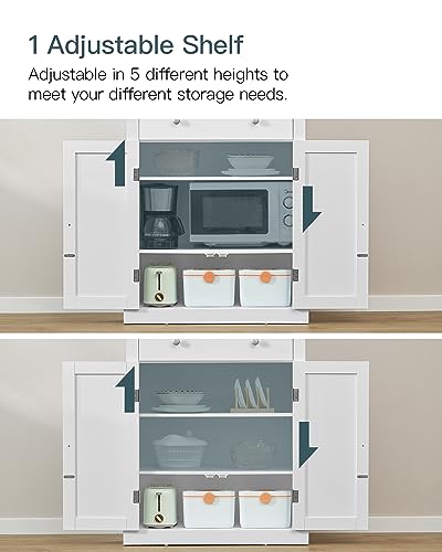 72” Black Kitchen Pantry Cabinet with 4 Doors and 1 Drawer A349963