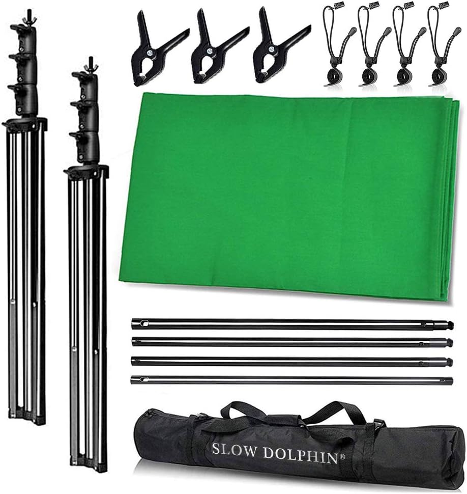 10 x 12ft 100% Cotton Muslin Green Screen Backdrop with Stand Kit N590886