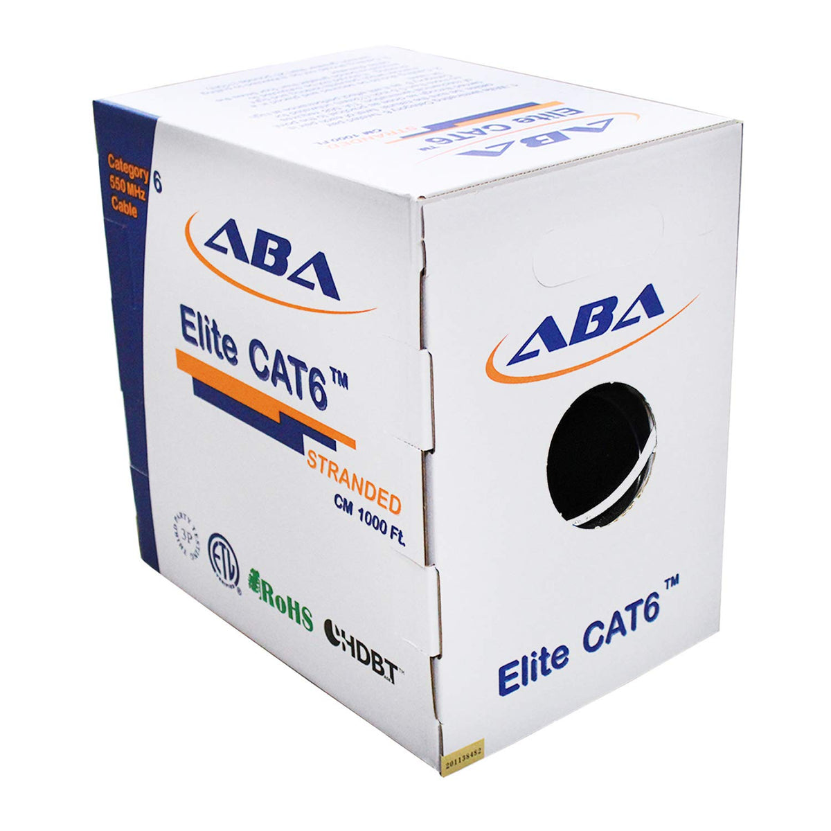 1000ft Cat6 Stranded UTP Cable, 24AWG, Blue J491412