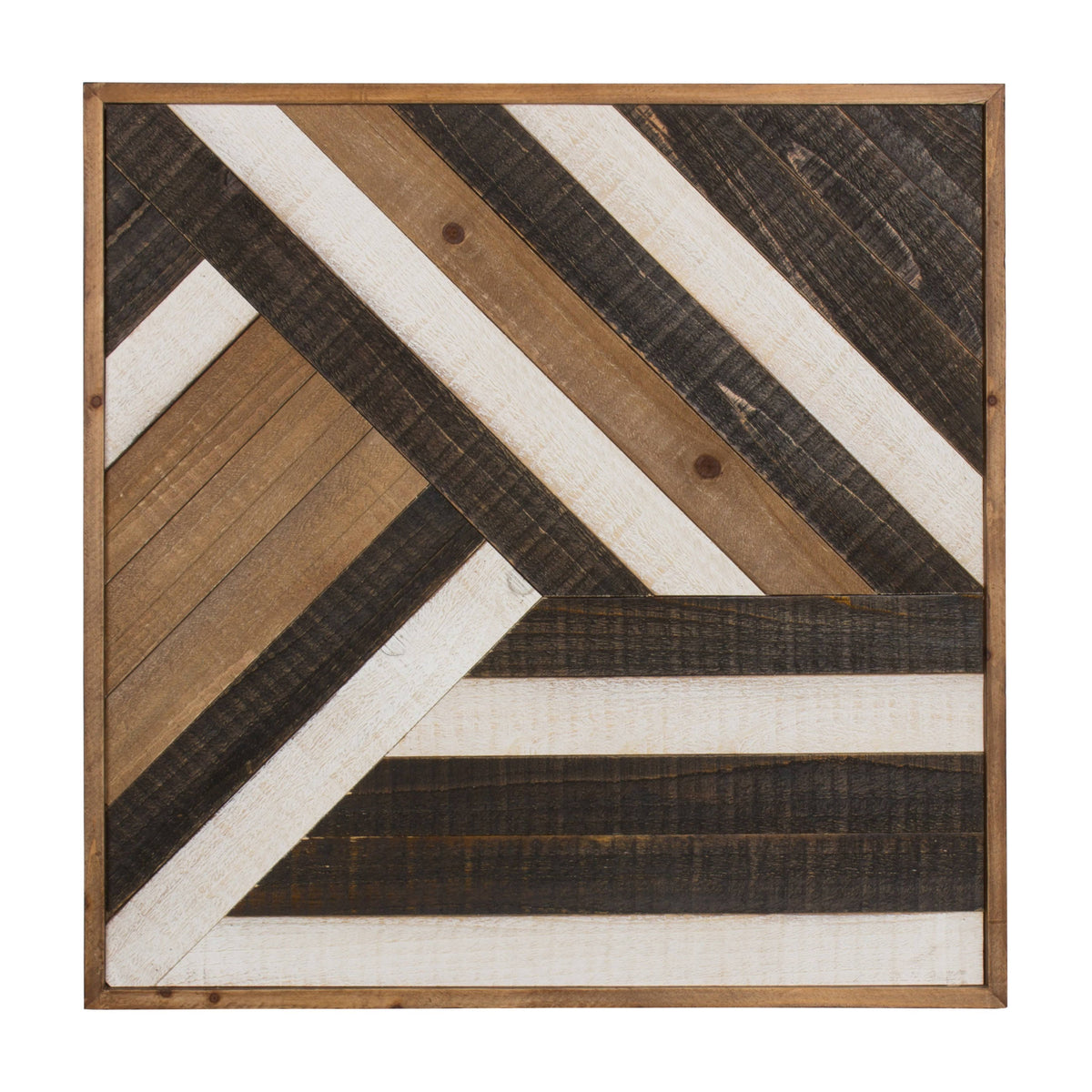 Black White Rustic Brown Wood Plank Art L31743