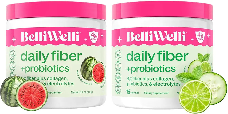 Cucumber Lime Mint & Watermelon Fiber Supplement with Collagen, Probiotics & Electrolytes, 32 Servings Z894