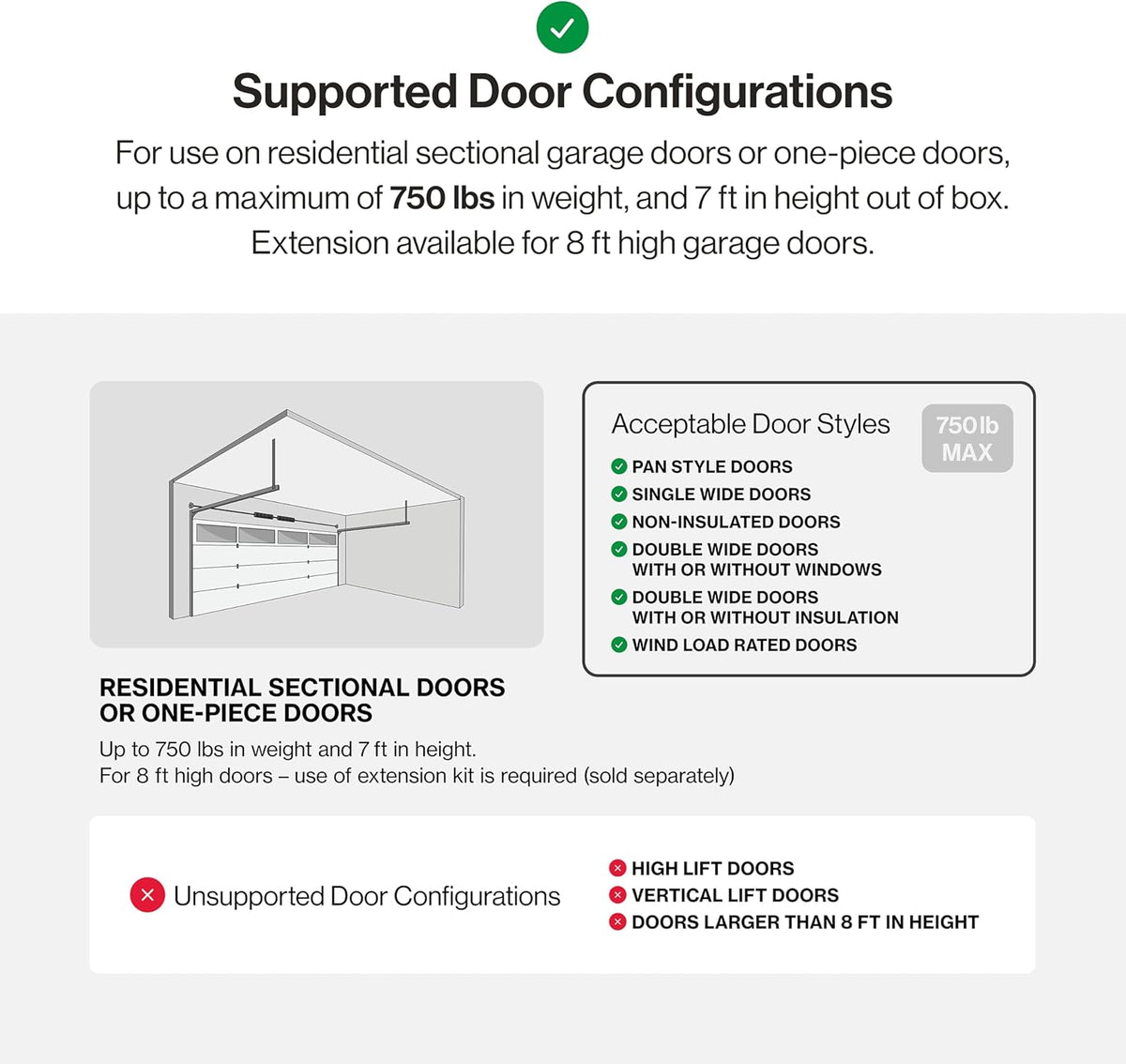 Gray Garage Door Opener with Steel-Reinforced Belt Drive F164