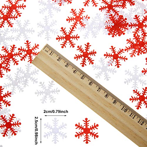 500 Pieces White and Red Non-Woven Snowflakes Table Confetti V17903