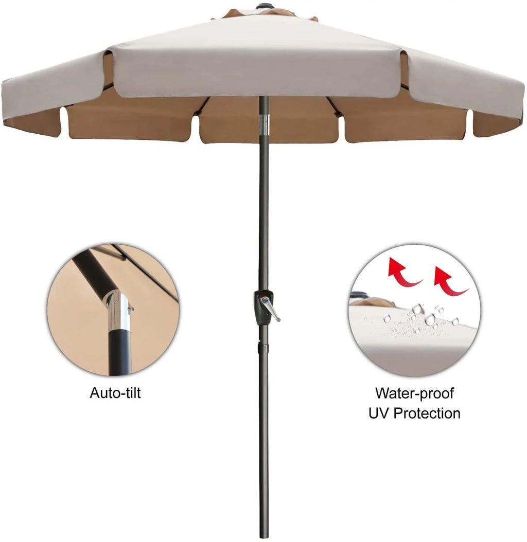 7.5ft Outdoor Market Patio Umbrella with Push Button Tilt M48951