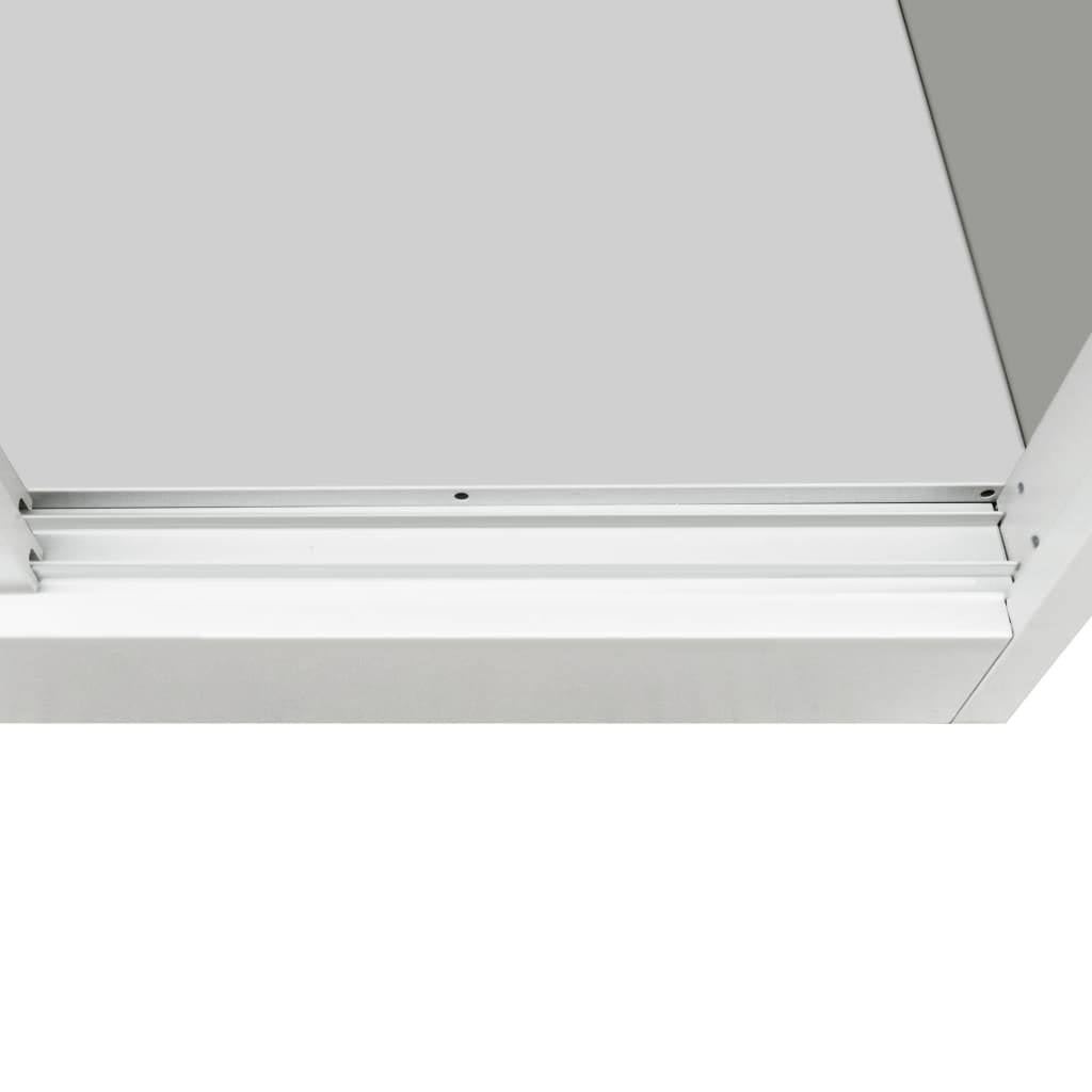 Gray Metal Office Cabinet with Sliding Doors S817