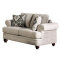Beige Plush Loose Cushions Loveseat C6046