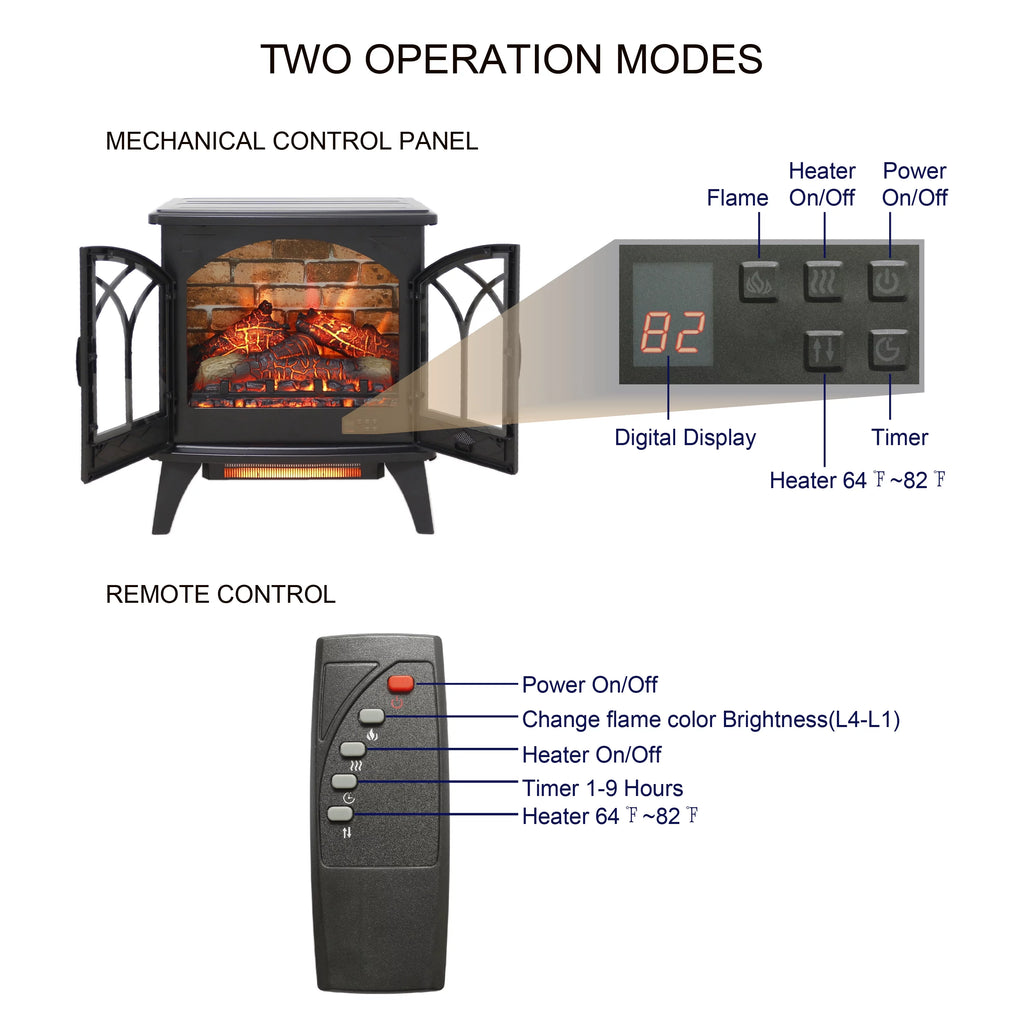 24 Inch 3D Infrared Electric Stove with Remote Control L943