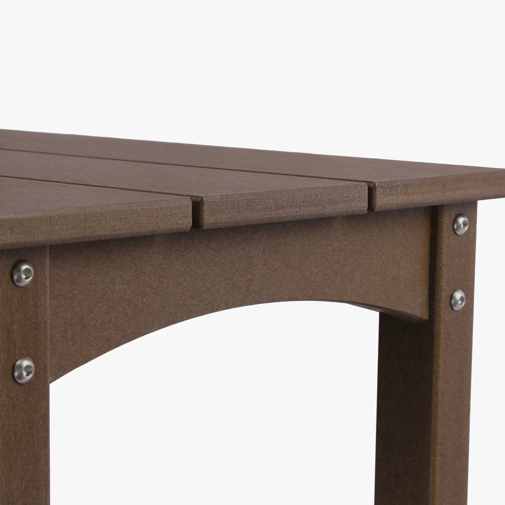 55" Outdoor HDPE 2-Tier Console Table, Dark Brown H15588
