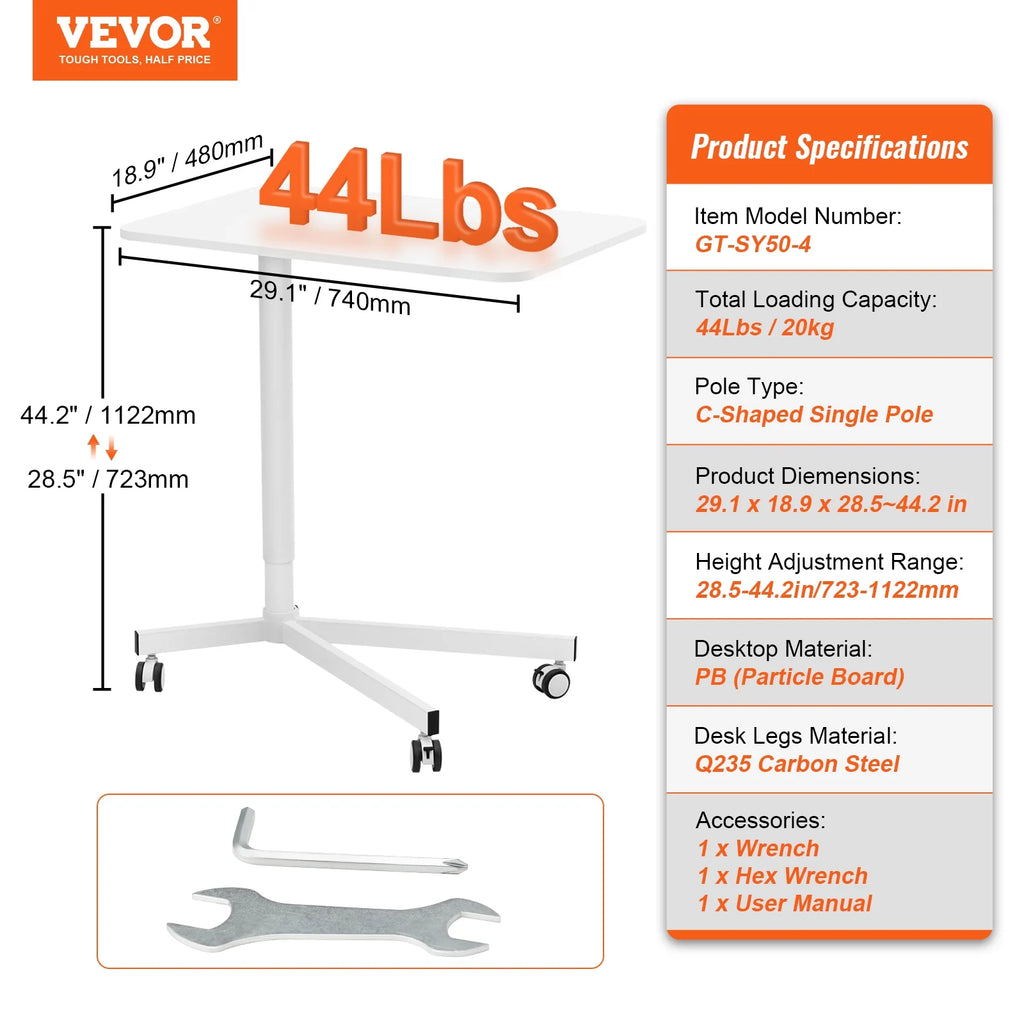 Mobile Standing Desk with 360° Swivel Wheels F45236