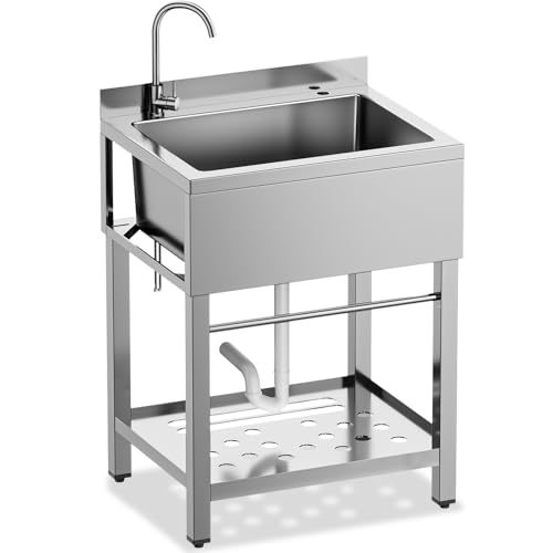 Free Standing Single Bowl Stainless Steel Utility Sink S96939