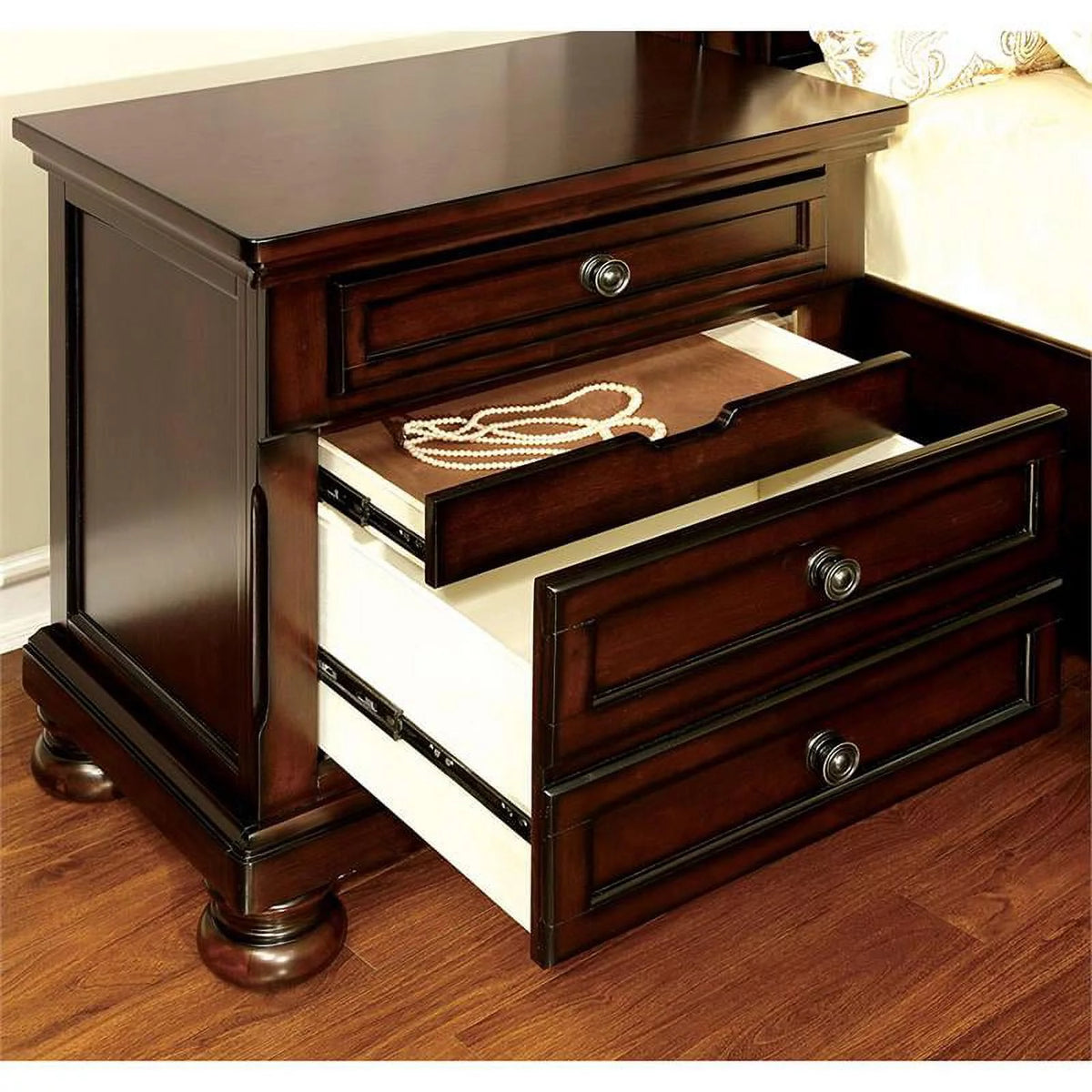 Dark Cherry Solid Wood Bedroom Set A180501