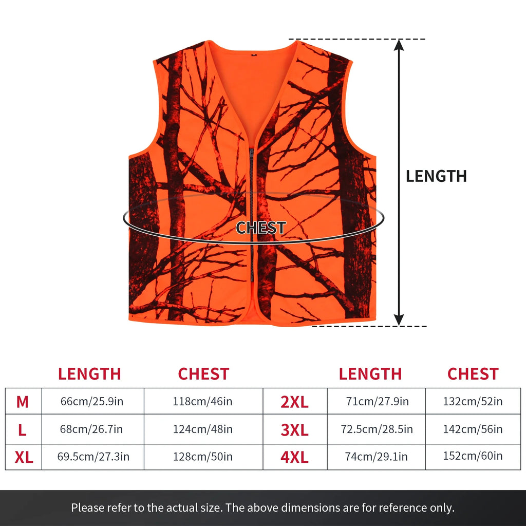 Orange Lightweight Hunting Vest with Zipper Closure (M) S3861