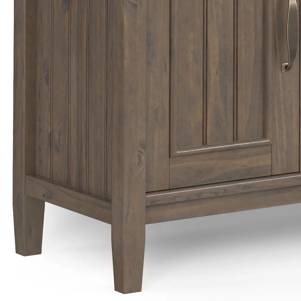 72 inch Wide Solid Wood Contemporary TV Media Stand in Smoky Brown Q384