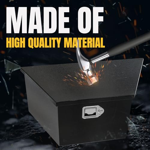 Black Heavy Duty Steel Trailer Tongue Tool Box with Latch & Keys Y889269