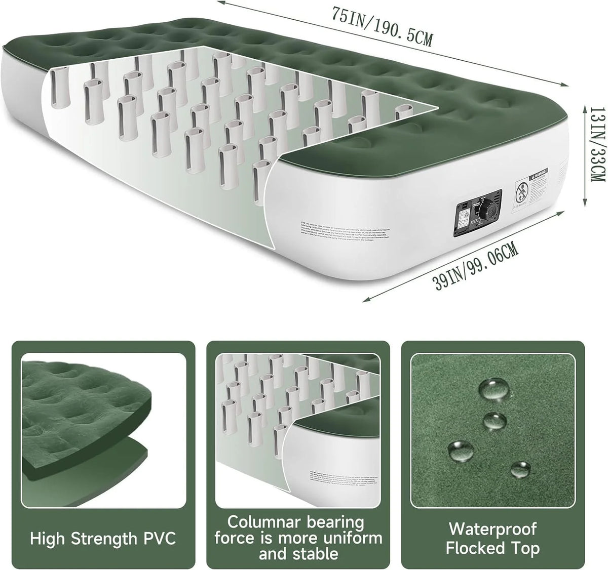 Twin Size Air Mattress with Built-in Pump S62558