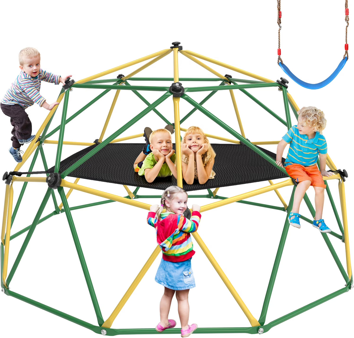 Yellow+Green 10FT Climbing Dome with Hammock B980102