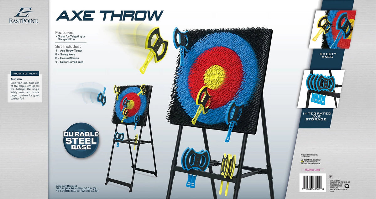 Axe Throwing Target Game with 8 Throwing Axes F38236