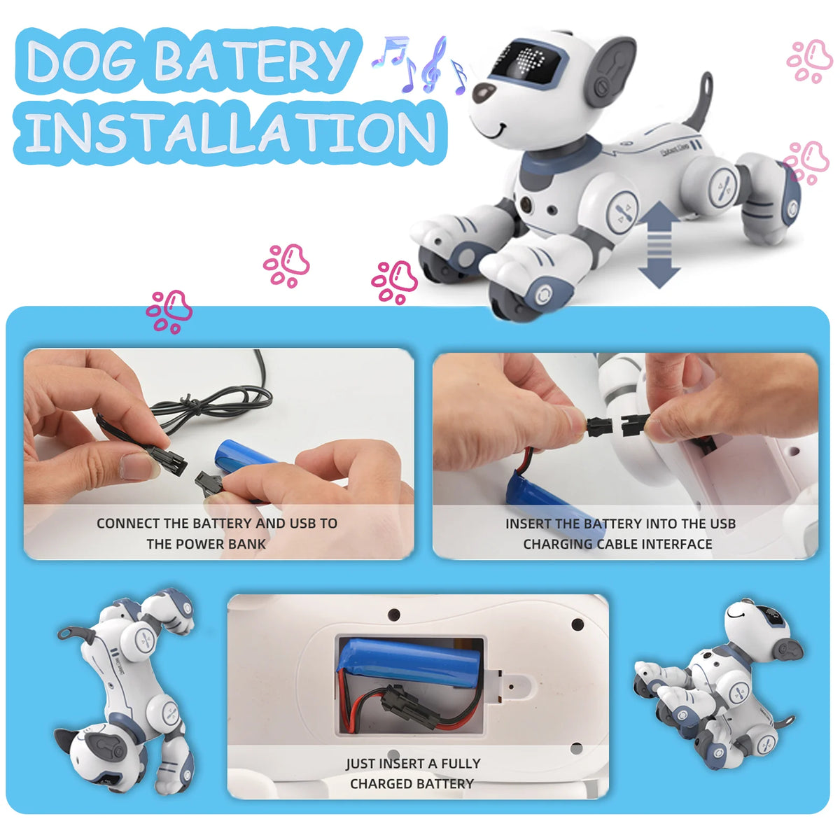 Robot Dog Toy with Interactive Touch Sensors V7491