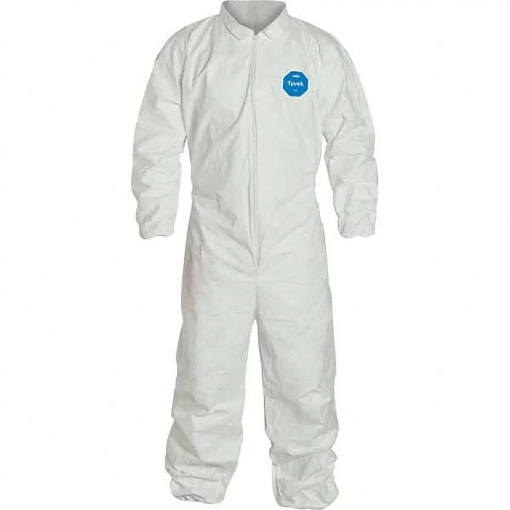 White Medium Coveralls with Elastic Wrists and Ankles C84658