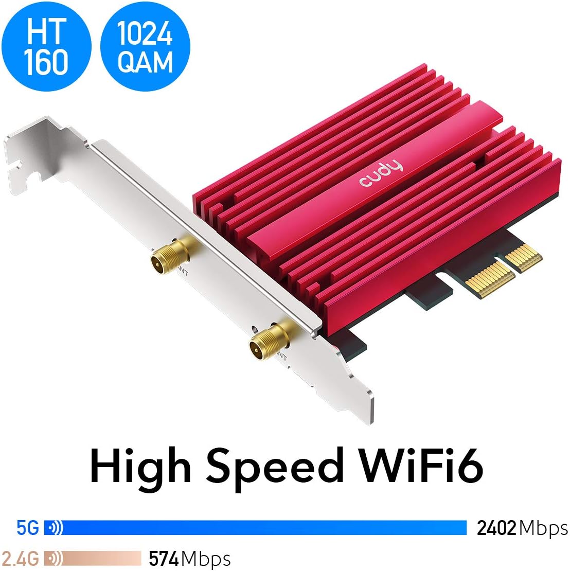 AX5400 WiFi 6 PCIe Card, Bluetooth 5.0 PCIe Adapter, Pack of 2 W794