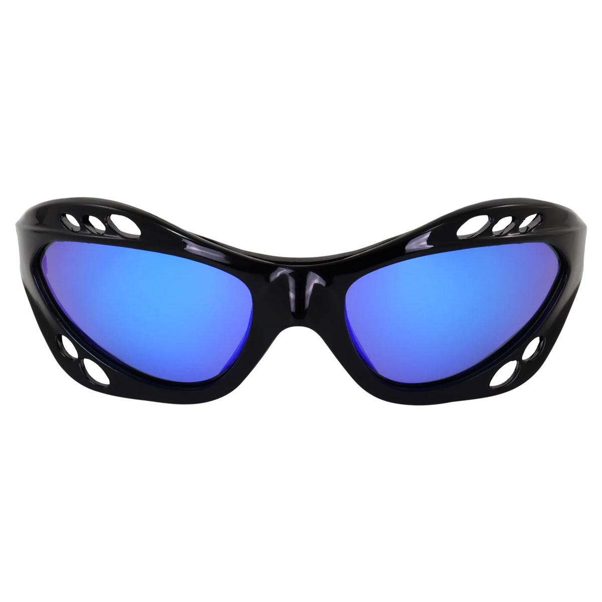 3 Pairs Padded Polarized Sunglasses with Strap Black Frame Blue Purple Green Mirror Lenses R939