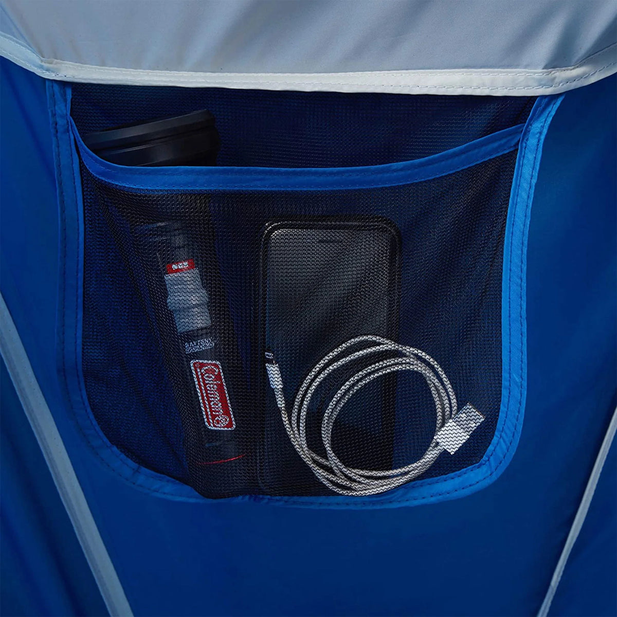 8 Person Cabin Camping Tent with Hinged Door, Blue O12484