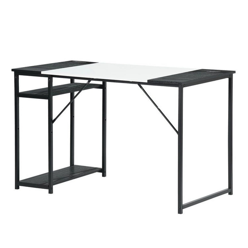 47.2" L Writing Computer Desk with 2 Storage Shelves White & Black U55402