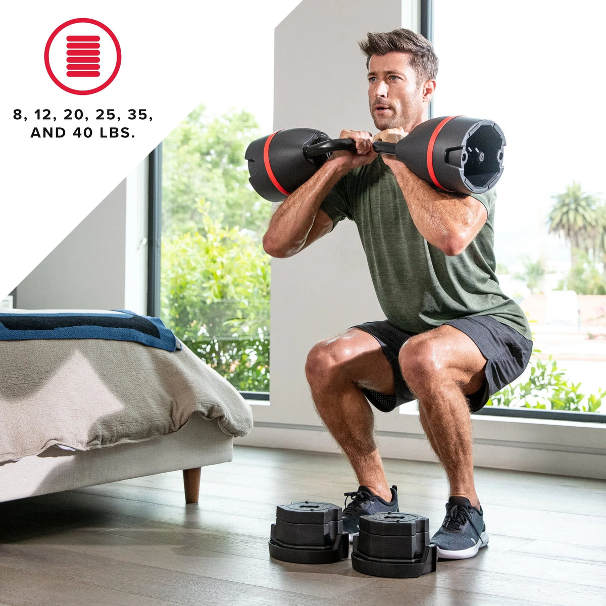 Adjustable Kettlebell, 8-40 lbs, 6 Weight Settings G27010