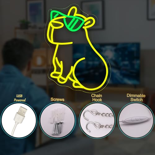 Mushroom Neon Sign USB Powered Dimmable Colored Light Up W5963