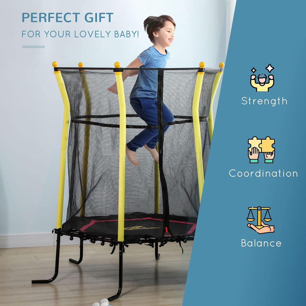 Kids Small Trampoline With Enclosure, Springfree Toddler Trampoline With Net, Black J632