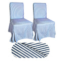 100% Cotton Navy Blue Ticking Stripe Dining Chair Cover Set of 2 G784355